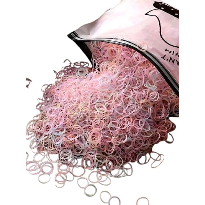 2000pcs Small Elastic Hair Ties In Ziplock Bag, High Elasticity Strong Hold Hair Bands - Image 1